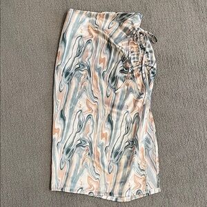 🩷 4th + Reckless XS Abstract Patterned Midi Skirt Side Zipper